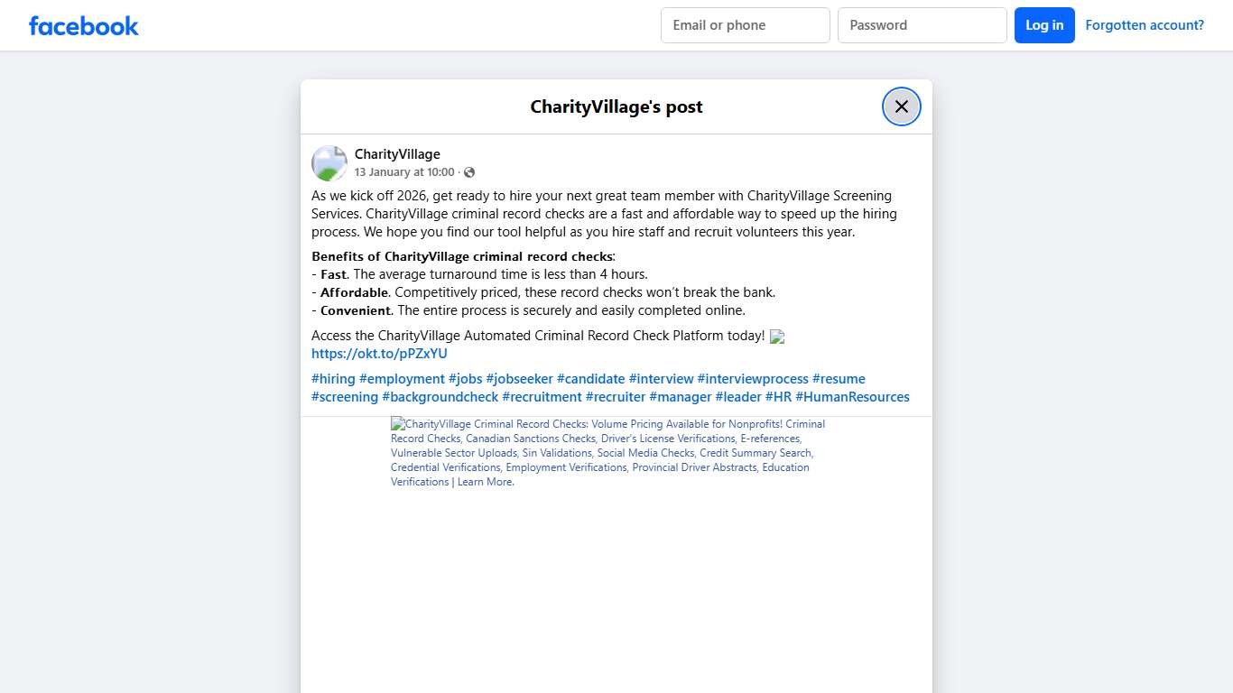 CharityVillage - As we kick off 2026, get ready to hire... Facebook